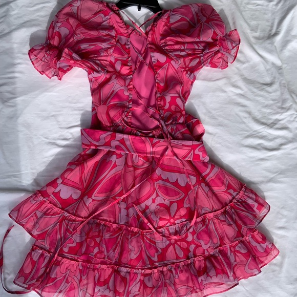 Show Me Your MuMu Pink Floral Kids Dress - Picture 2 of 9